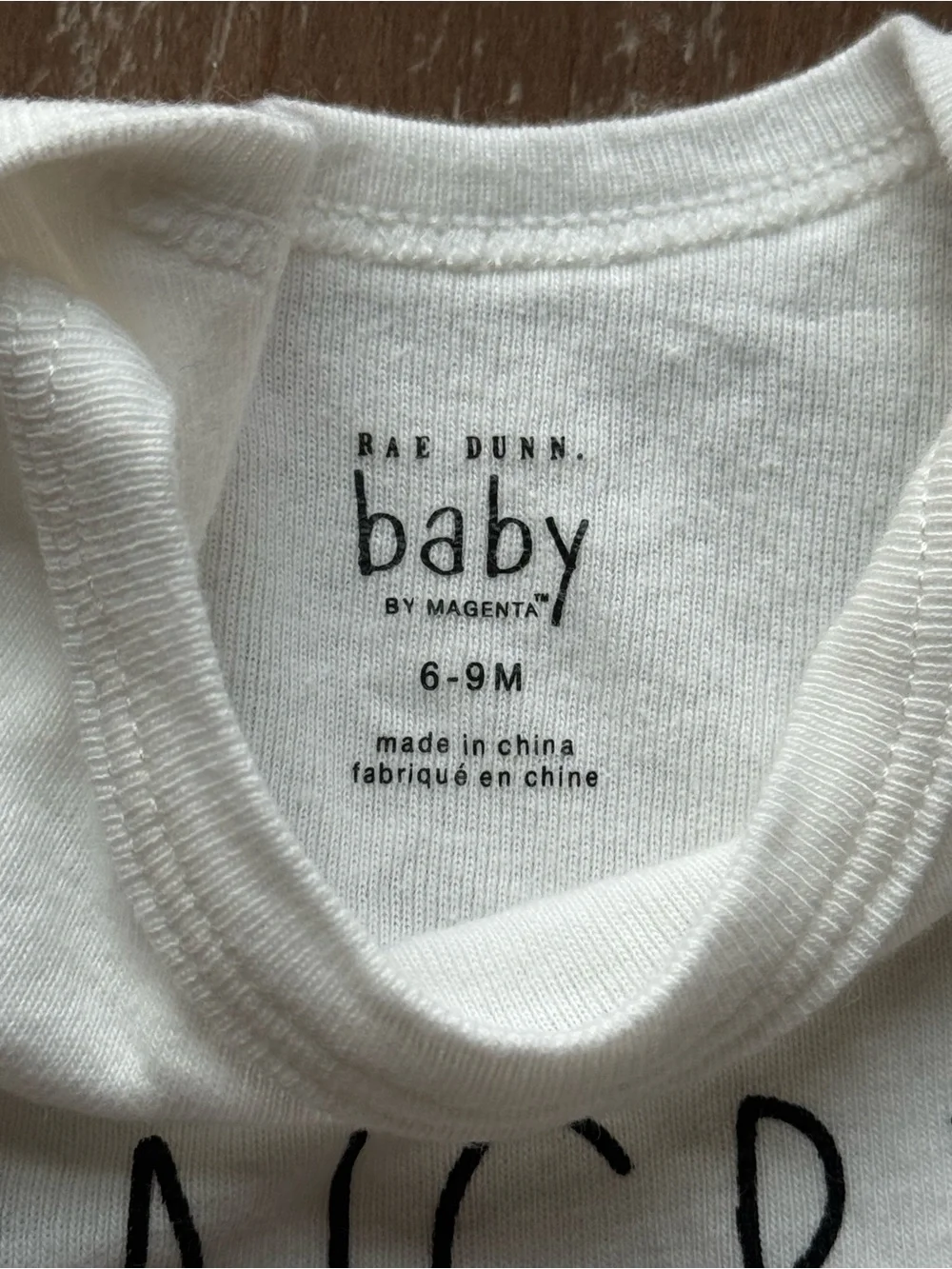 Rae Dunn Off White HANGRY Graphic Bodysuit 6-9M Baby Cotton Funny Onesie